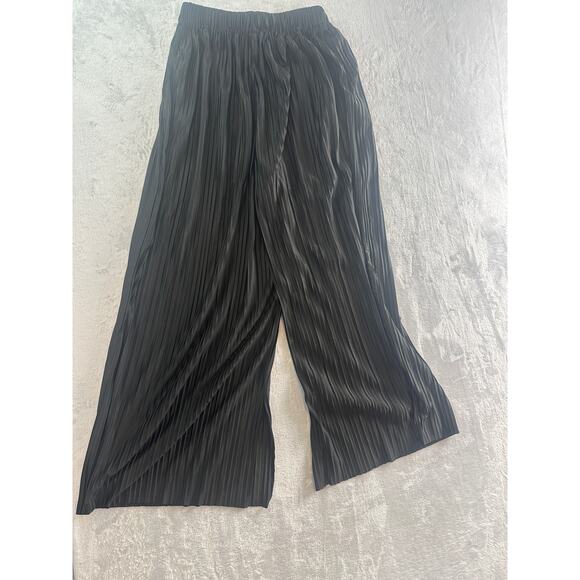 Commense High Waisted Pleated Split Hem Pants - Black - Size S - Picture 2 of 4